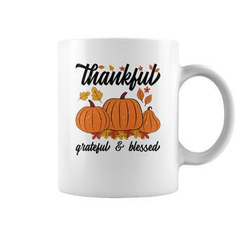 Autumn Thankful Grateful Blessed New Fall Gift Coffee Mug - Seseable