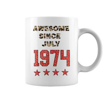 Awesome Since July 1974 Leopard 1974 July Birthday Coffee Mug - Seseable