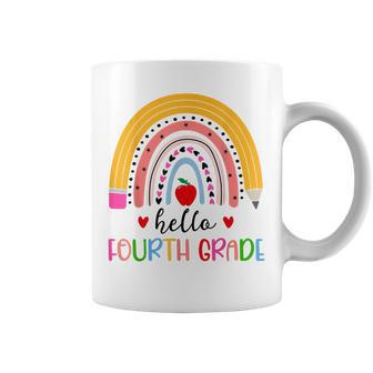 Back To School Hello Fourth Grade Teacher Rainbow Teachers Coffee Mug - Thegiftio UK
