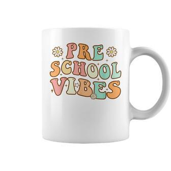 Back To School Preschool Vibes Retro Teacher Nursery School Coffee Mug - Thegiftio UK