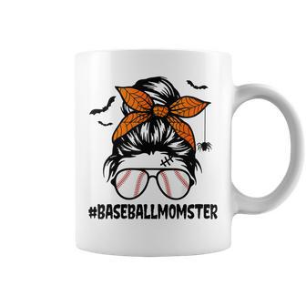 Baseball Momster Shirt For Women Halloween Mom Messy Bun Coffee Mug - Thegiftio UK
