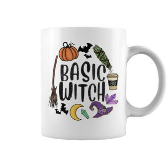 Basic Witch Hat Witches Pumpkin Moon Witchcraft Halloween Coffee Mug - Seseable