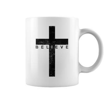 Believe In Cross Christian Saying Coffee Mug - Thegiftio UK