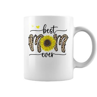 Best Mom Ever Cute Leopard Sunflower Heart Love Mothers Day Coffee Mug - Thegiftio UK
