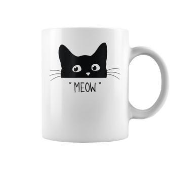 Black Cat Meow Cat Meow Kitty Funny Cats Kitty Coffee Mug - Thegiftio