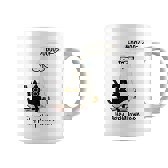 Book Lover Halloween Boooks Ghost Boo And Black Cat Cute Coffee Mug - Seseable