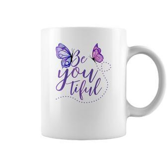 Butterfly Be You Tiful Be Yourself Design Coffee Mug - Seseable