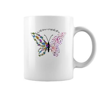 Butterfly With Brave Wings She Flies Coffee Mug - Seseable