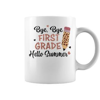 Bye 1St Grade Hello Summer Last Day Of School Girls Kids Coffee Mug - Seseable