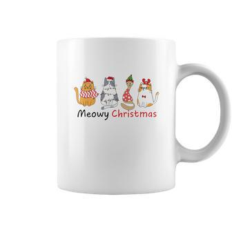 Christmas Funny Cat Meowy Christmas Gift For Cat Lovers Coffee Mug - Seseable