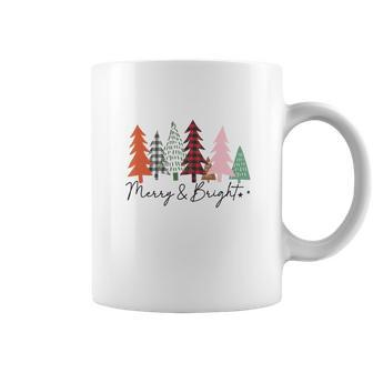 Christmas Tree Merry And Bright Retro Coffee Mug - Seseable