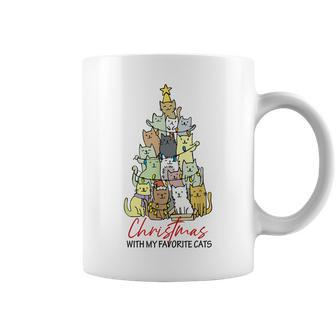 Christmas With My Favorite Cats Funny Lover Cats Gifts Xmas Coffee Mug - Thegiftio UK