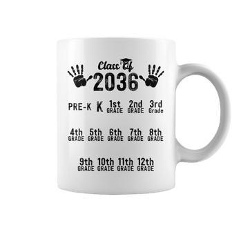 Class Of 2036 Grow With Me Handprint Pre K 12Th Grade Coffee Mug - Thegiftio UK