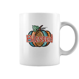 Colorful Pumpkin Blessed Thankful Fall Gift Coffee Mug - Seseable