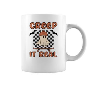 Creep It Real Boo Skateboarding Caro Halloween Coffee Mug - Seseable