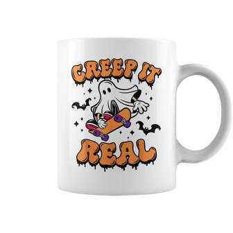 Creep It Real Funny Ghost Halloween Pumpkin Trick Or Treat Coffee Mug - Seseable
