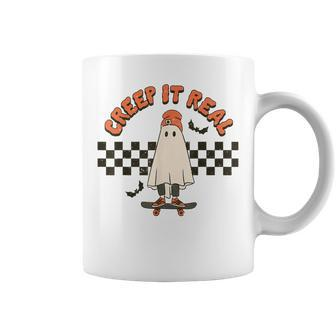 Creep It Real Ghost Boy Vintage Retro Halloween Fall Season Coffee Mug - Thegiftio UK