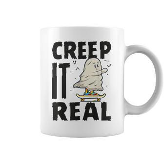 Creep It Real Ghost Men Skateboarding Halloween Fall Season Coffee Mug - Thegiftio UK