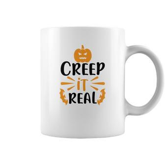 Creep It Real Halloween Occasion Pumpkin Coffee Mug - Seseable