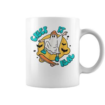 Creep It Real Retro Skateboarding Ghost Halloween Funny Gift Coffee Mug - Thegiftio UK