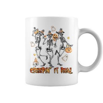 Creepin It Real Halloween Skeleton Dancing Coffee Mug - Seseable