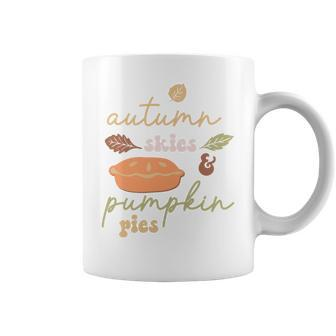 Cute Autumn Skies Pumpkin Pies Fall Season Coffee Mug - Seseable