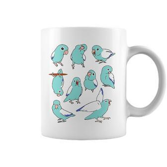 Cute Blue Fallow Parrotlet Pattern Pacific Parrot Doodle Coffee Mug - Thegiftio UK