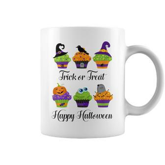 Cute Trick Or Treat Happy Halloween Cupcake Assortment Gift Coffee Mug - Seseable