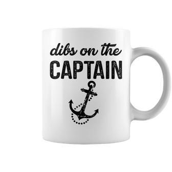 Dibs On The Captain Retro Anchor Funny Captain Wife Coffee Mug - Thegiftio UK