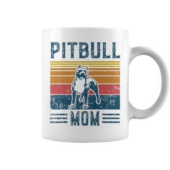 Dog Pitbull Mom Vintage Pitbull Mom Coffee Mug - Thegiftio UK