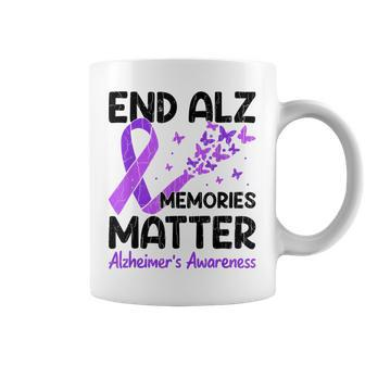 End Alz Memories Matter Alzheimers Awareness Purple Ribbon Coffee Mug - Thegiftio UK