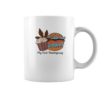 Fall My First Thanksgiving Cupcake Hamburger Coffee Mug - Seseable