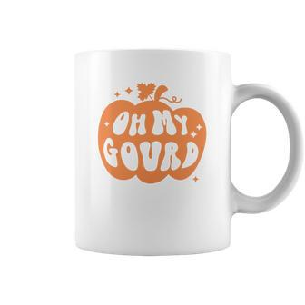 Fall Retro Oh My Gourd Pumpkin Spice Thanksgiving Coffee Mug - Seseable