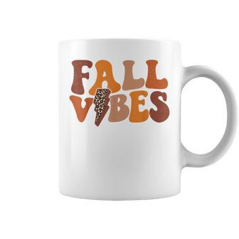 Fall Vibe Vintage Groovy Fall Season Retro Leopard Coffee Mug - Thegiftio UK