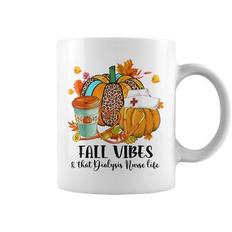Fall Vibes & That Dialysis Nurse Life Autumn Thanksgiving Coffee Mug - Thegiftio UK