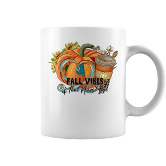 Fall Vibes And That Nurse Life Pumpkin Spice Thankful Nurse  Coffee Mug