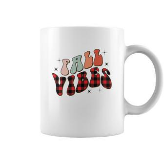 Fall Vibes Red Caro Plaid Fall Yall Coffee Mug - Seseable