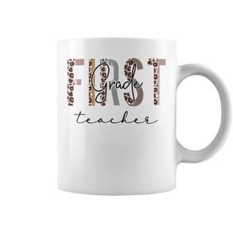 First Grade Teacher Back To School Appreciation Leopard 1 Coffee Mug - Thegiftio UK