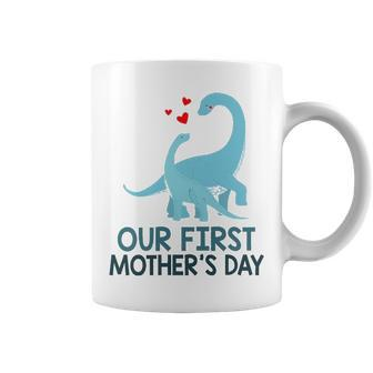 First Mothers Day Matching Mom & Baby Boy Dinosaur Onesie Gift Graphic Design Printed Casual Daily Basic Coffee Mug - Thegiftio UK