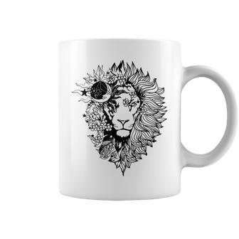 Floral Lion For Women Lion Flower Animal Lover Graphic Art Coffee Mug - Thegiftio UK