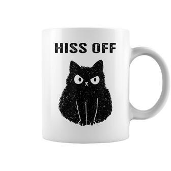 Funny Black Cat Hiss Off Meow Cat Coffee Mug - Thegiftio