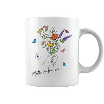 Funny Blessed Mother-In-Law Flowers Floral Mothers Day Graphic Design Printed Casual Daily Basic Coffee Mug - Thegiftio UK