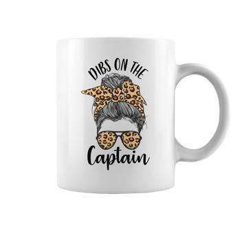 Funny Captain Wife Dibs On The Captain Saying Cute Messy Bun Coffee Mug - Thegiftio UK
