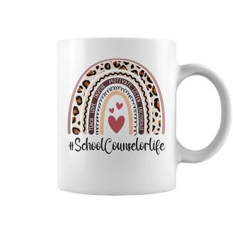 Funny School Counselor Rainbow Leopard Back To School Gift Coffee Mug - Thegiftio UK