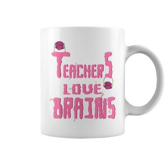 Funny Teachers Love Brains Teacher Zombie Halloween Coffee Mug - Thegiftio UK