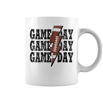 Game Day Football Season Lightning Bolt Funny Football Mom Coffee Mug - Thegiftio UK