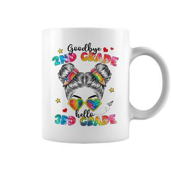 Goodbye 2Nd Grade Hello 3Rd Grade Messy Bun Teacher Kids Coffee Mug - Seseable
