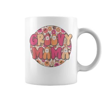 Groovy Mama Hippie Retro Daisy Flower Smile Face V2 Coffee Mug - Thegiftio UK