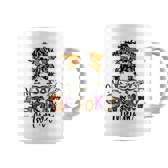 Groovy One Spooky Mama Messy Bun Women Witch Mom Halloween Coffee Mug - Thegiftio