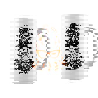 Halloqueen Messy Bun Pumpkin Witch Halloween Coffee Mug | Seseable CA